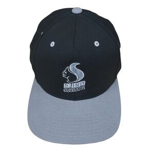 Blind Squirrel Snapback Hat Mens‎ Black Grey Yupoong Classics Wool Blend Cap